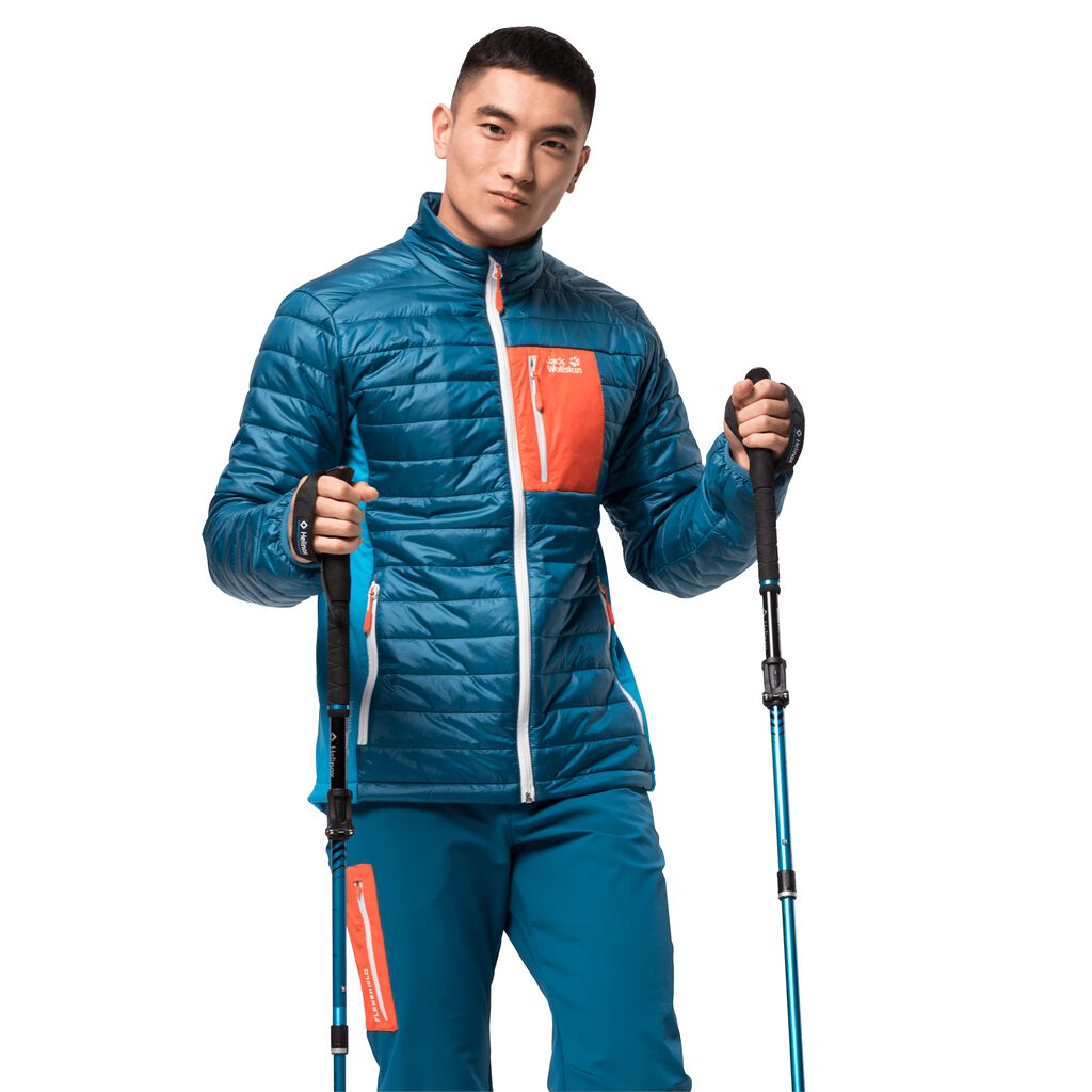 Jack Wolfskin ROUTEBURN Férfi Szigetelt Kabát Sötét Kék - BPHKMI-361